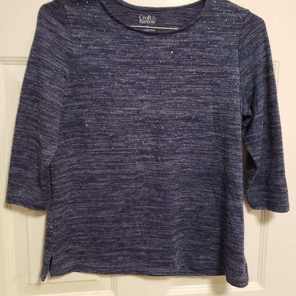 CROFT AND BARROW TOP LIGHT SWEATER SHIRT - 3/4 SLEEVE - WOMENS S - RN 157461 - Picture 2 of 5